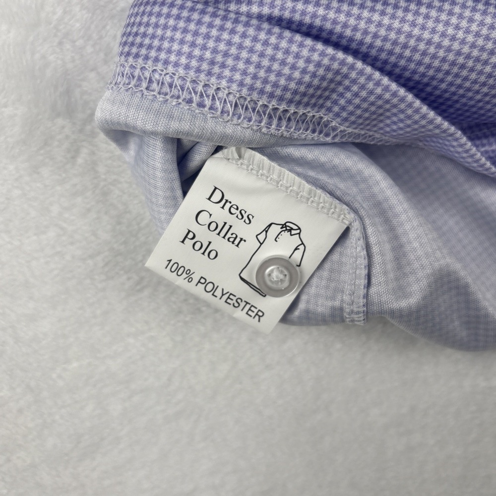 Collars and Co. Short Sleeve Polo Lavender Houndstooth Shirt Size S Purple - Picture 5 of 7